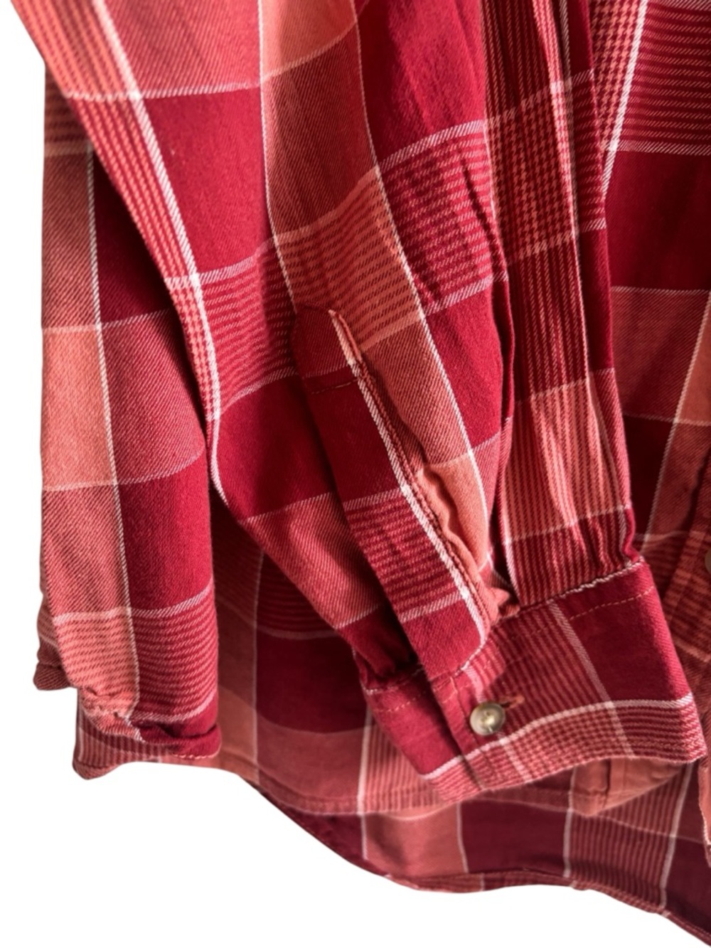 Wonderly Plaid Button Down Shirt Red Orange Long Sleeve Top Size Large - Picture 5 of 13
